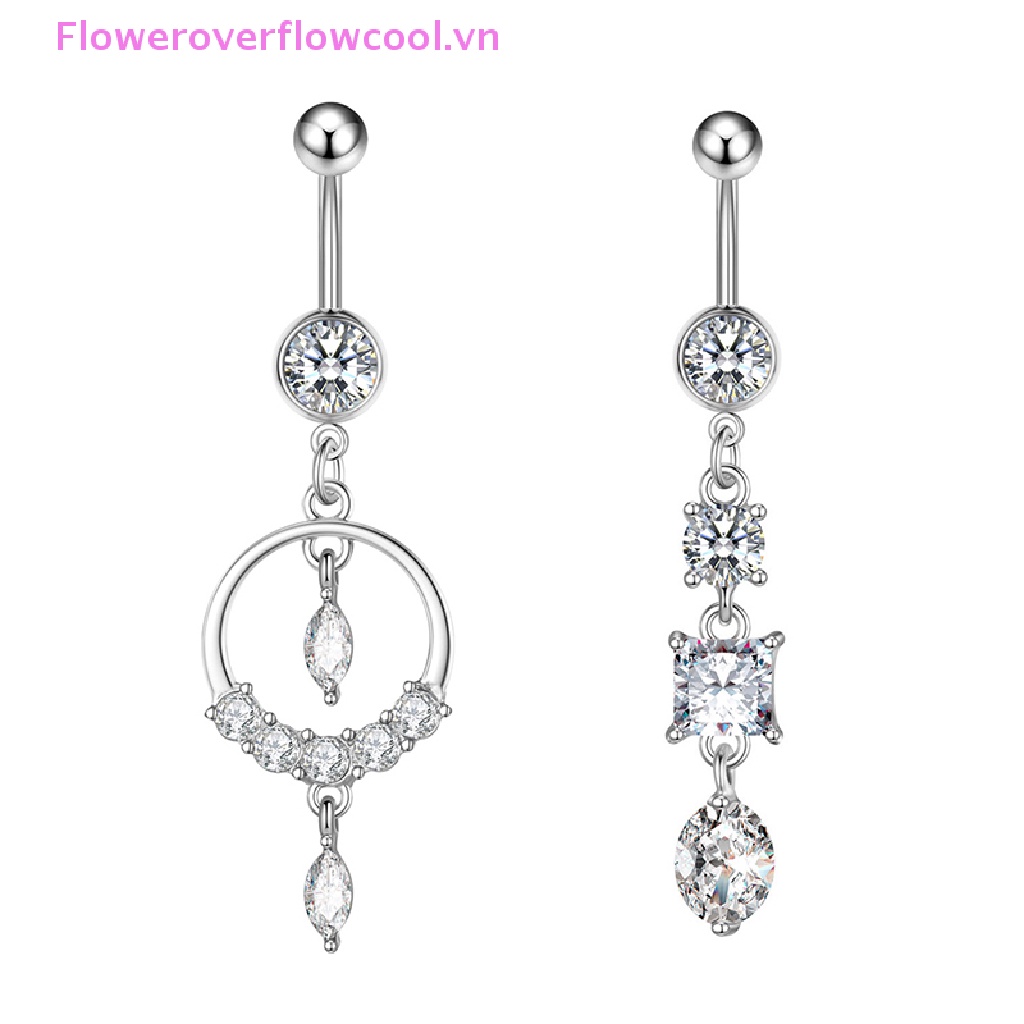 1 Khuyên Rốn Hình Trái Tim / Bướm Đính Đá Pha Lê