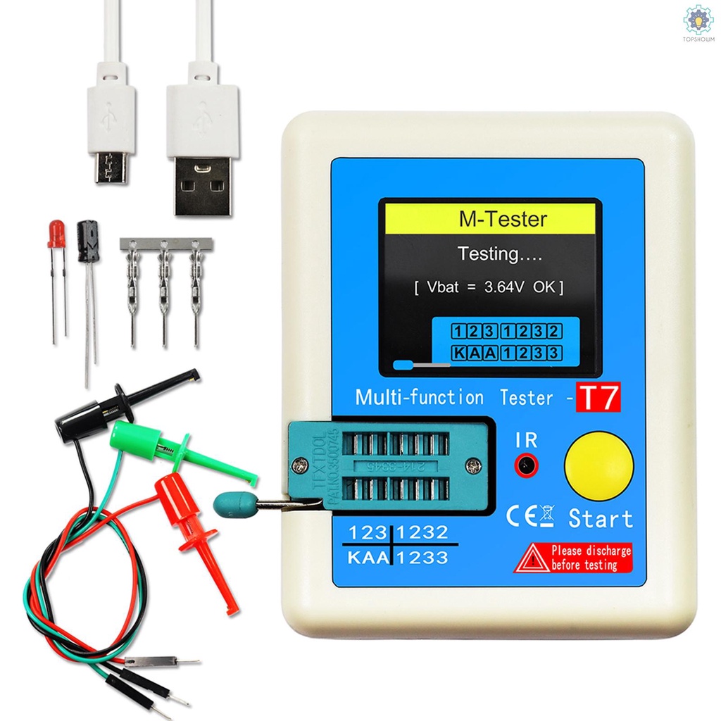 Thiết Bị Kiểm Tra Bóng Bán Dẫn Đa Năng LCR-T7 Màn Hình Hiển Thị Màu Sắc Dành Cho Diode Triode Tụ Điện LCR NPN PNP MOSFET