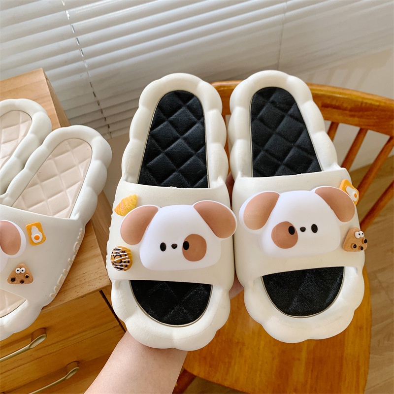 Evegirl Dép Đi Trong Nhà / Ngoài Trời Mùa Hè Ba Chiều Hình Cún Hoạt Hình Dễ Thương Ngọt Ngào Cho Nữ