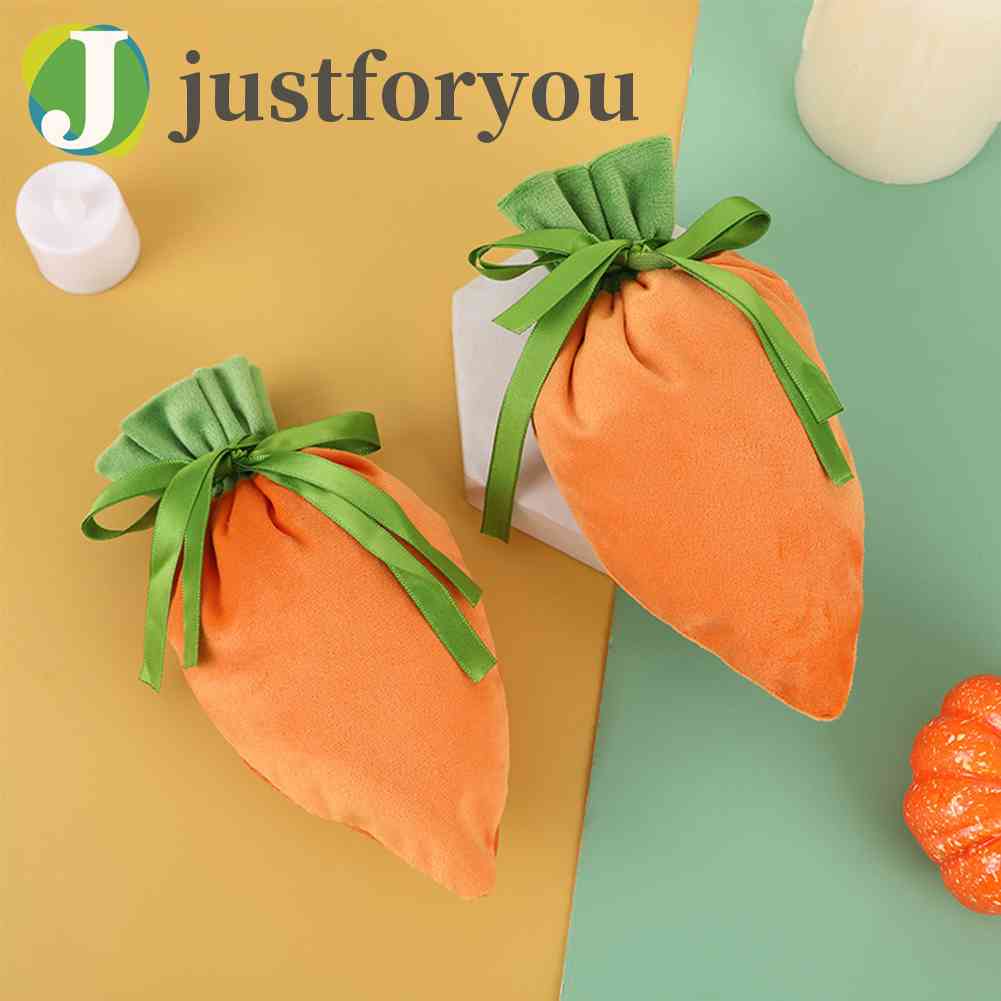 Set 10 Túi Rút Vải Nhung Hình Củ Cà Rốt Dễ Thương