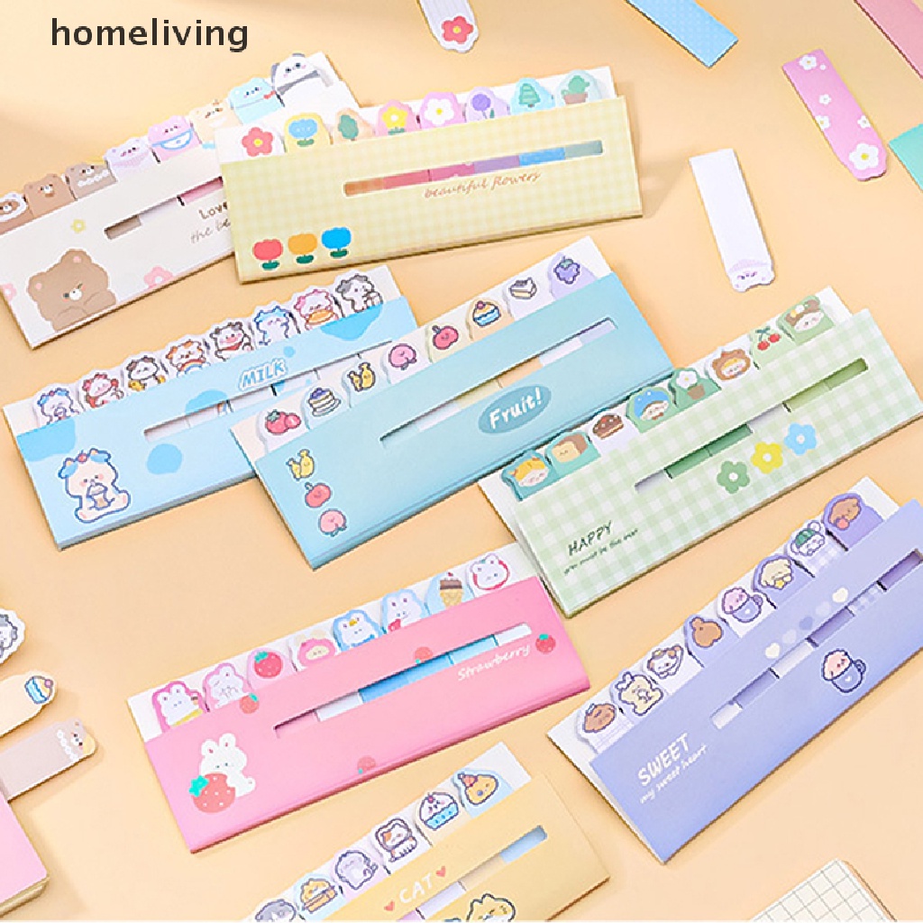 Bộ 120 Tờ Giấy Dán Đánh Dấu Trang Sách Hình Động Vật Dễ Thương