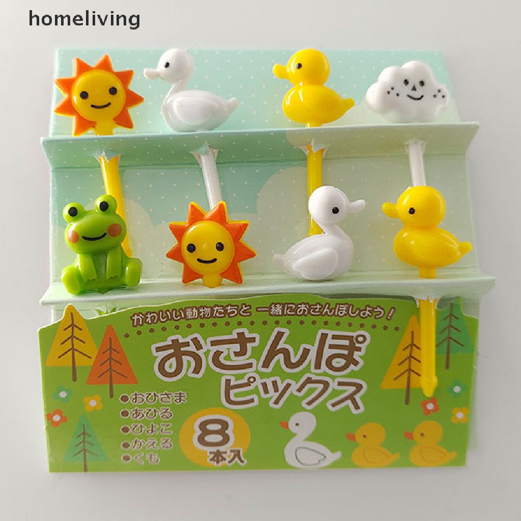 Set 8 Nĩa Ăn Trái Cây Họa Tiết Hoạt Hình Dễ Thương