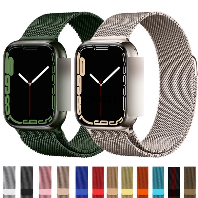 Dây Đeo Inox Milanese Khóa Nam Châm Siêu Mỏng Cho iWatch Series 8 5 6 SE 7 4 3 2 1 49mm 45mm 44mm 42mm 41mm 40mm 38mm