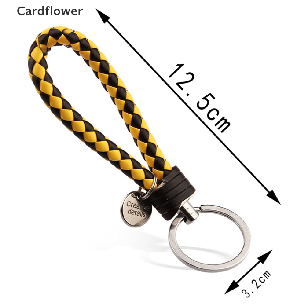 < Cardflower > Móc Chìa Khóa Xe Hơi / Túi Xách Da PU Bện Nhiều Màu Sắc Diy Đa Dạng