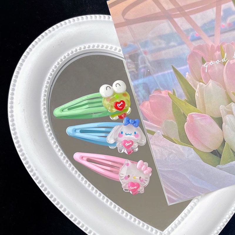 Kẹp Tóc Mái BB Hình Trái Tim Sanrio Trong Suốt Thời Trang Mới Năm 2023