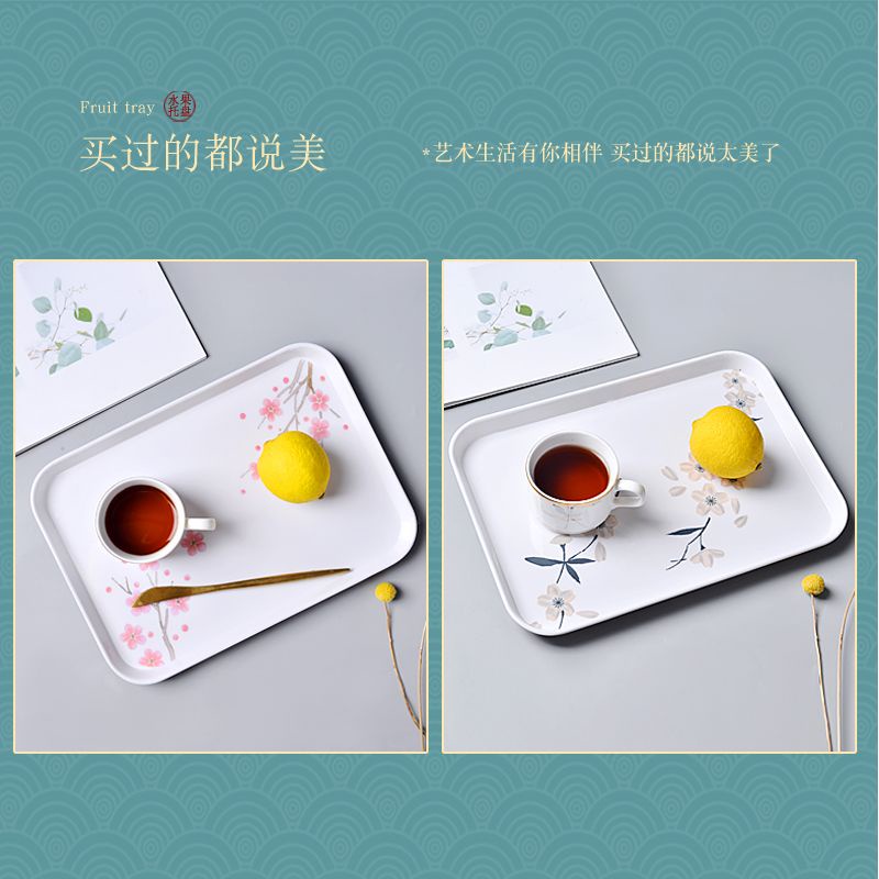 Khay Trà Hình Chữ Nhật Phong Cách Bắc Âu Mới