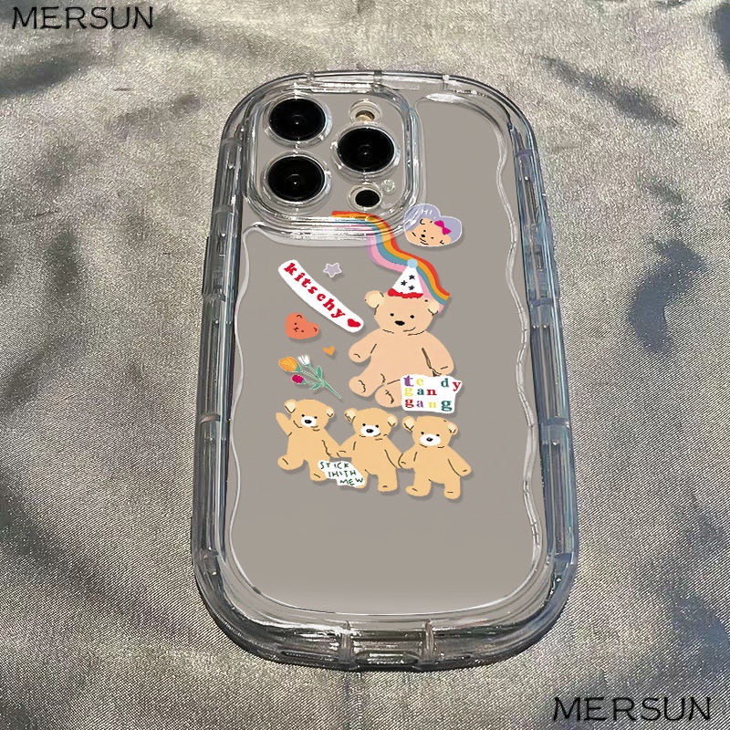 ✅Ốp Điện Thoại Dẻo Trong Suốt Họa Tiết Chú Gấu Dễ Thương Chống Sốc Cho Iphone14 8p / xs promax 713 / 12xr / 11iPhone14