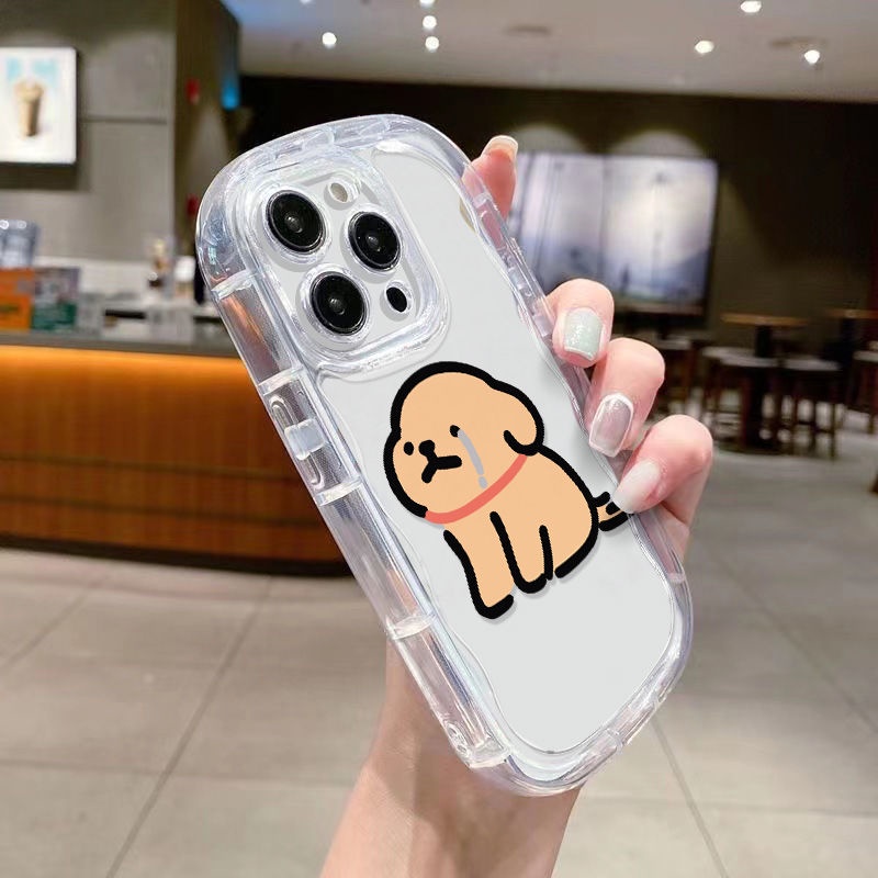 ✅Ốp Điện Thoại Mềm Trong Suốt Chống Sốc Hình Cún Vàng MKR0 Cho Apple / xs8p7 promax / 1211 / Tears iPhone14xr13