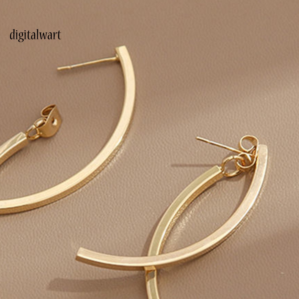 Kỹ Thuật Số| 1 Đôi Bông Tai Dài Dạng Xỏ Kiểu Dáng Hình Học Thời Trang Dành Cho Nữ