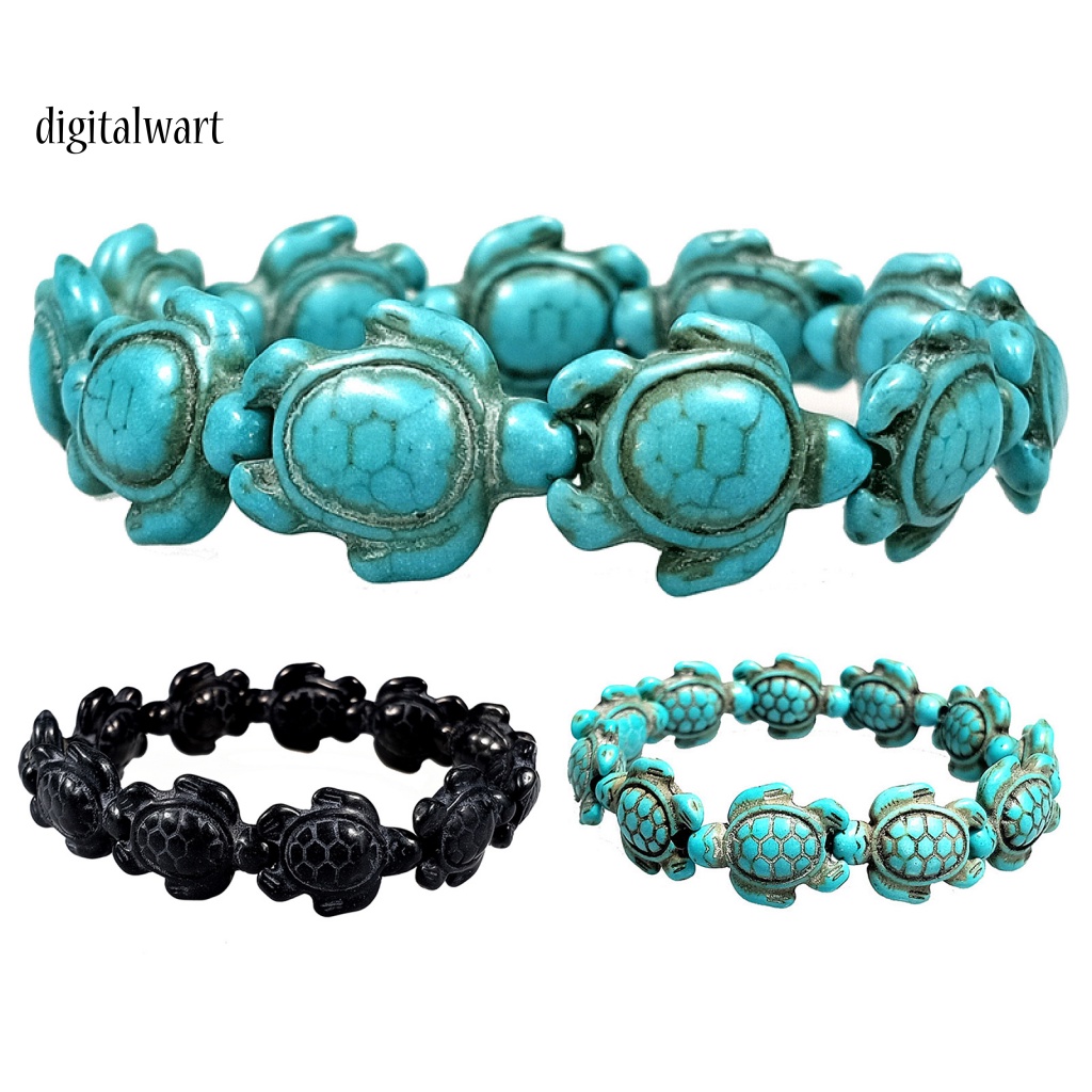 Kỹ Thuật Số| Vòng Tay Unisex Đính Đá Ngọc Lam Giả Hình Động Vật Biển Hawaiian Thân Thiện Với Môi Trường