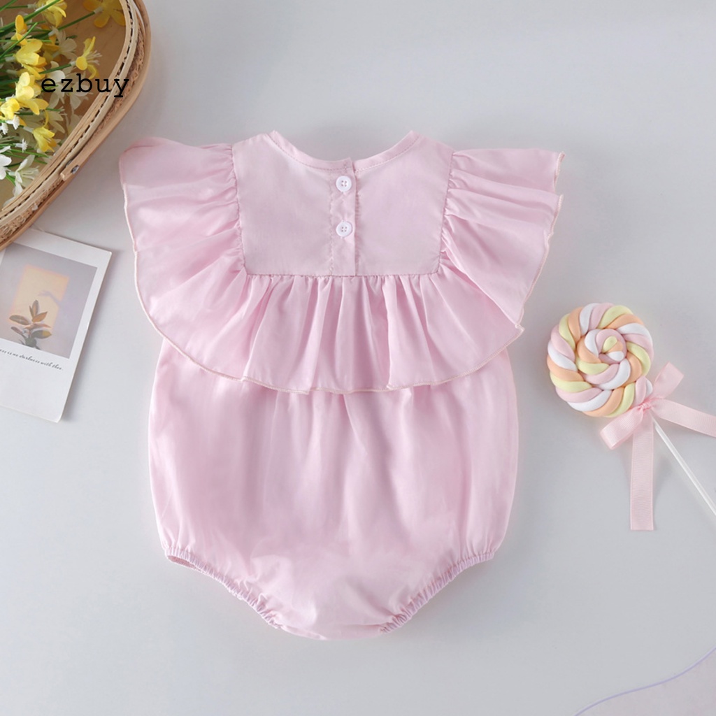 [EY] Áo Liền Quần Bằng Cotton Siêu Mềm Thân Thiện Với Da Không Có Xơ Vải Trang Trí Trong Nhà Mùa Hè Cho Trẻ Sơ Sinh