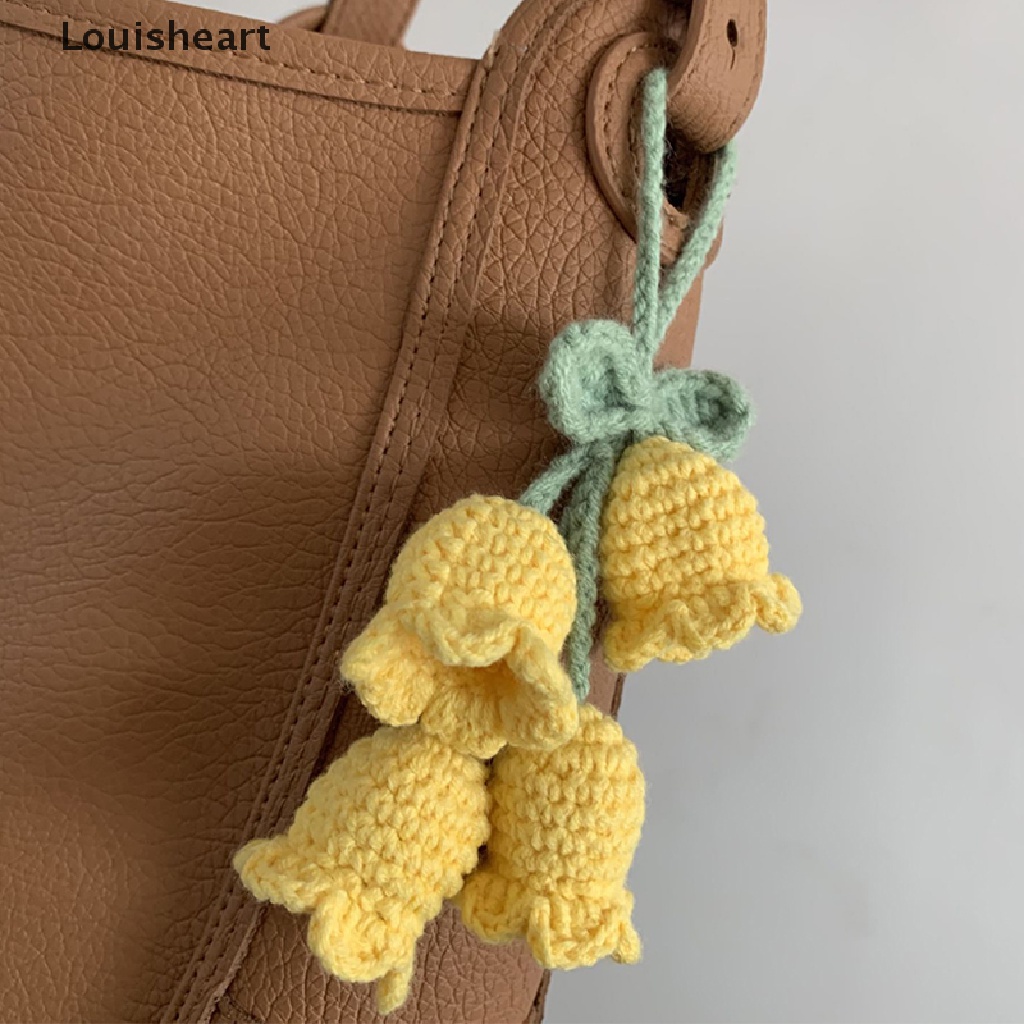 1 Móc Khóa Louisheart Đan Len Thủ Công Hình Hoa Lá TFG