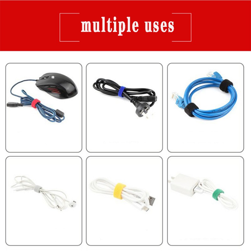 Set 5 Dây Quấn Cáp Sạc Nhanh Hình Chữ t Bằng Nilon Hai Mặt 15mm