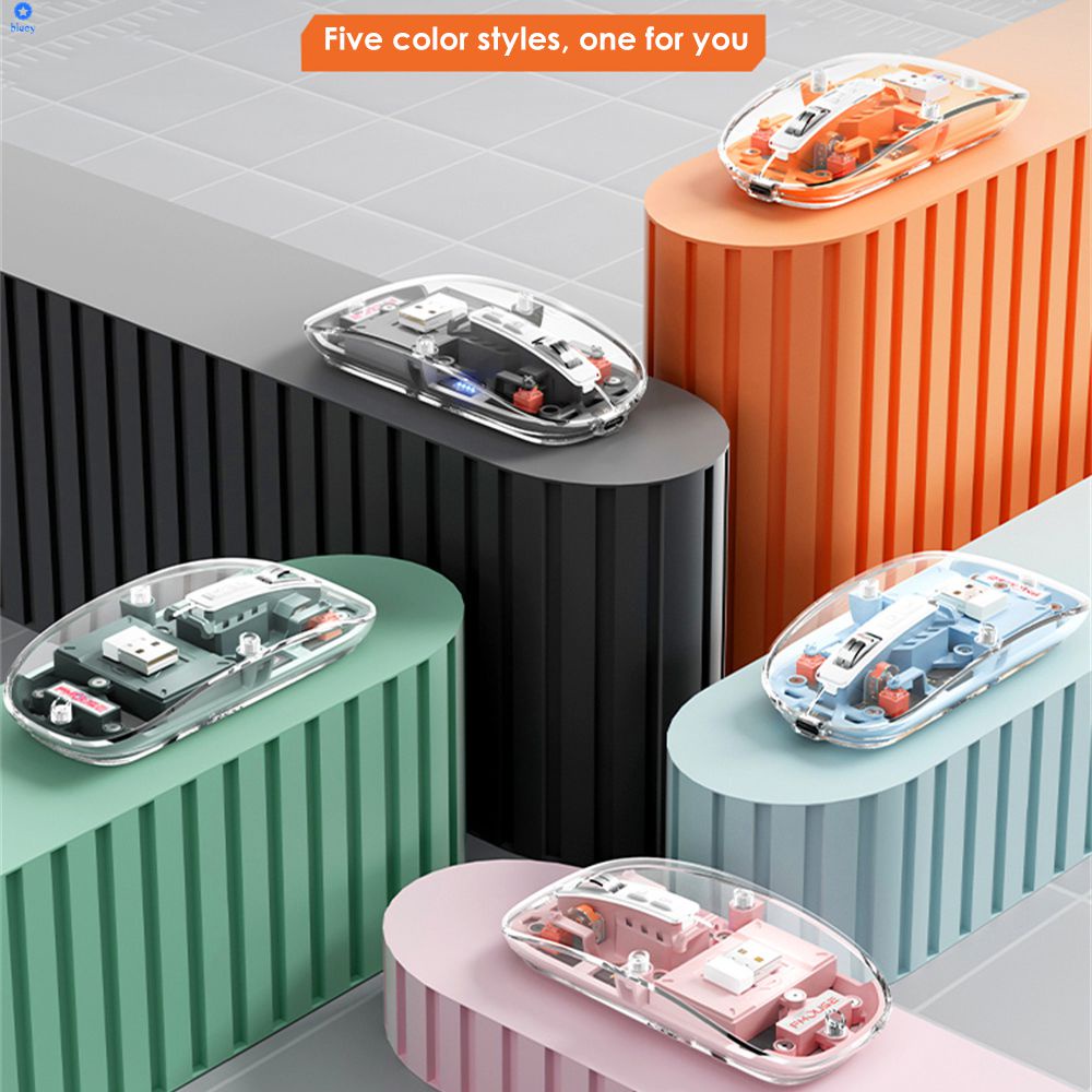 Chuột Trong Suốt Ba Chế Độ Tương Thích Bluetooth Không Dây M133 Máy Tính Bảng Nữ 2400Dpi Không Tiếng Ồn Có Thể Sạc Lại Máy Tính Xách Tay Văn Phòng [Bluey】