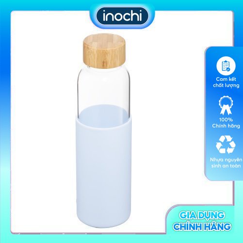 Bình nước thuỷ tinh bọc silicon Inochi - Nikko 550 ml