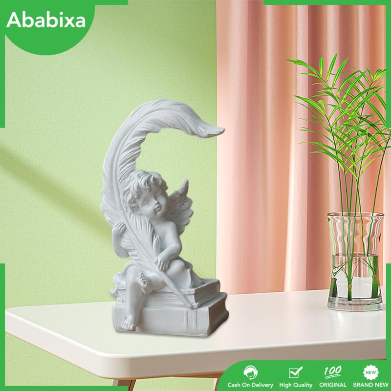[Ababixa] Đồ trang trí Tượng Thần Cherub Điêu Khắc Góc Nghệ Thuật Có Lá Tưởng Niệm Để Bàn Trang Trí Nhà Cửa / Tiệc Cưới