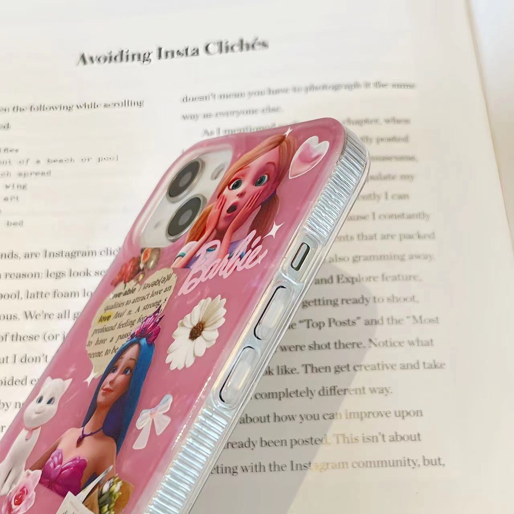 Ốp Điện Thoại TPU Silicon Mềm Trong Suốt Chống Sốc Chống Rơi In Họa Tiết Công Chúa Barbie Dễ Thương Dành Cho iPhone 14 Pro Max 13 12 11