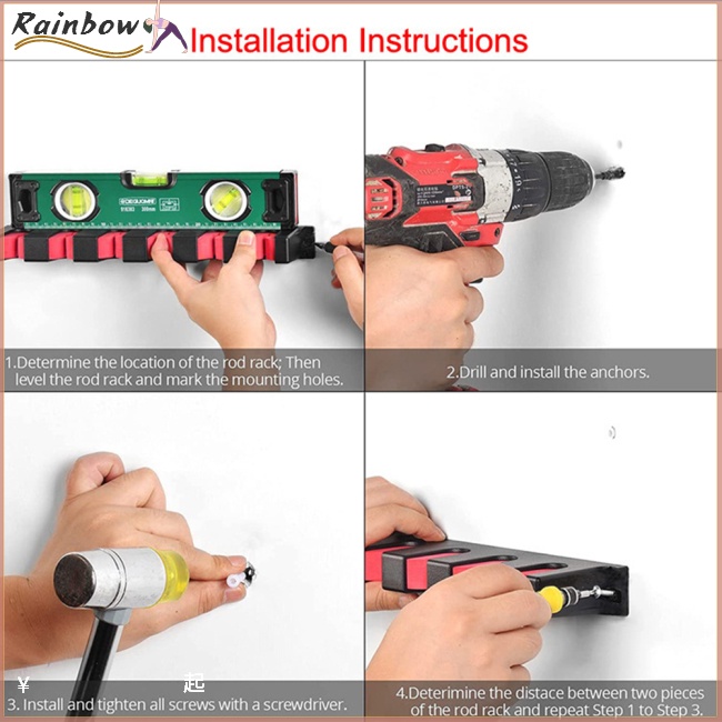 Giá Đỡ Cần Câu Cá Gắn Tường / Trong Nhà / Ngoài Trời Tiện Lợi