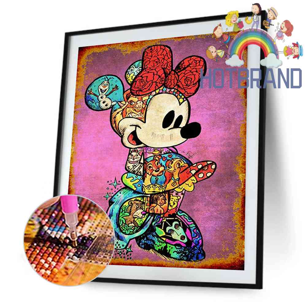 Tranh Đính Đá Kim Cương Toàn Bộ 5D DIY Hình Vẽ Chuột Mickey