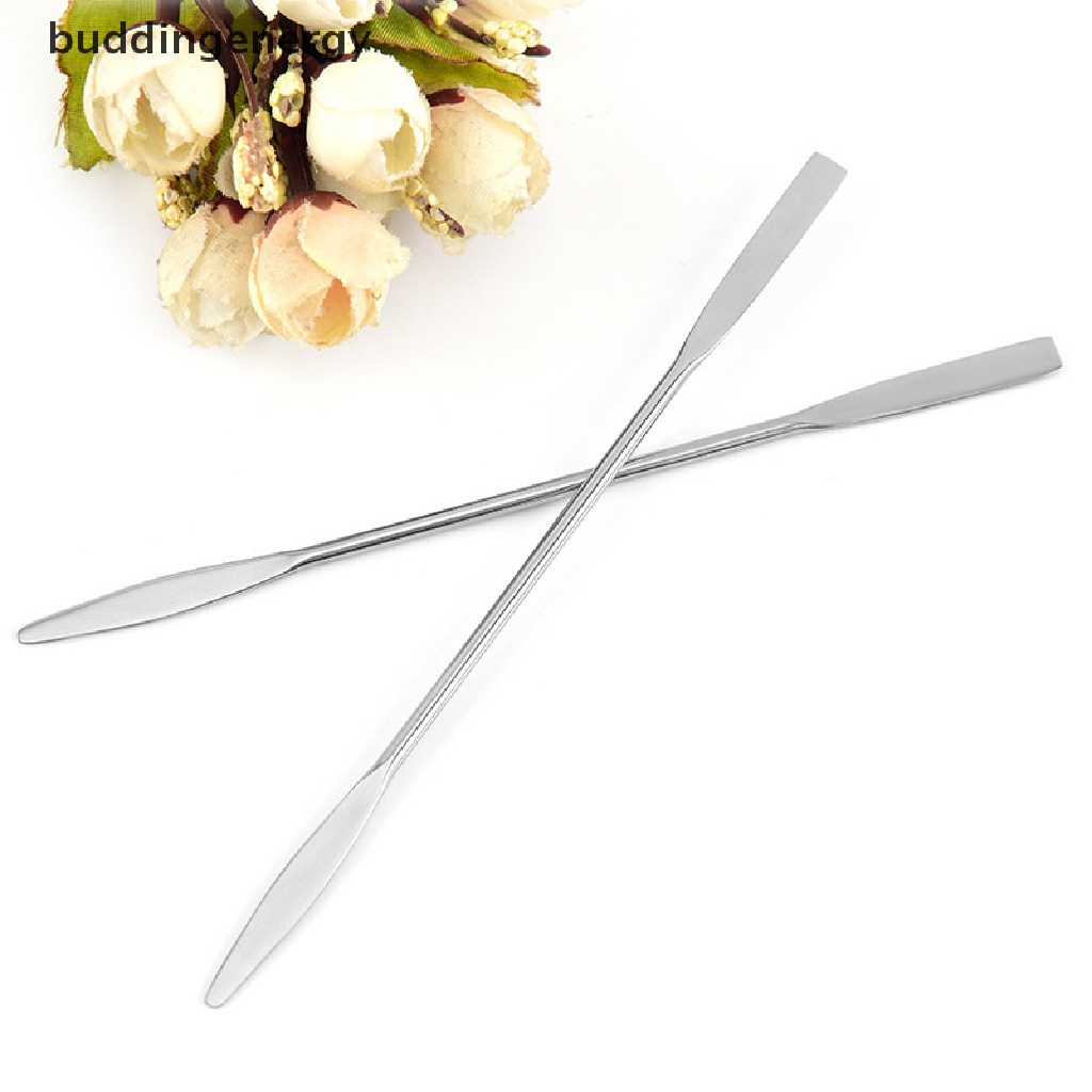 {BUDDI} Muỗng Trộn Mỹ Phẩm Hai Đầu Bằng Thép Không Gỉ Cho Bảng Pha Màu {BUDDI}