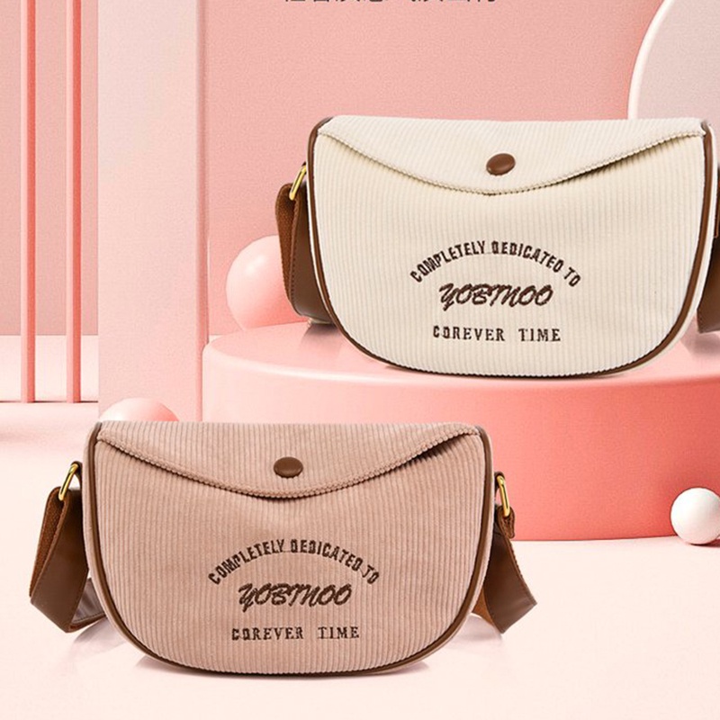 Túi Đeo Chéo Vai Họa Tiết Thêu Đơn Giản Phong Cách Hàn Quốc Cho Nữ