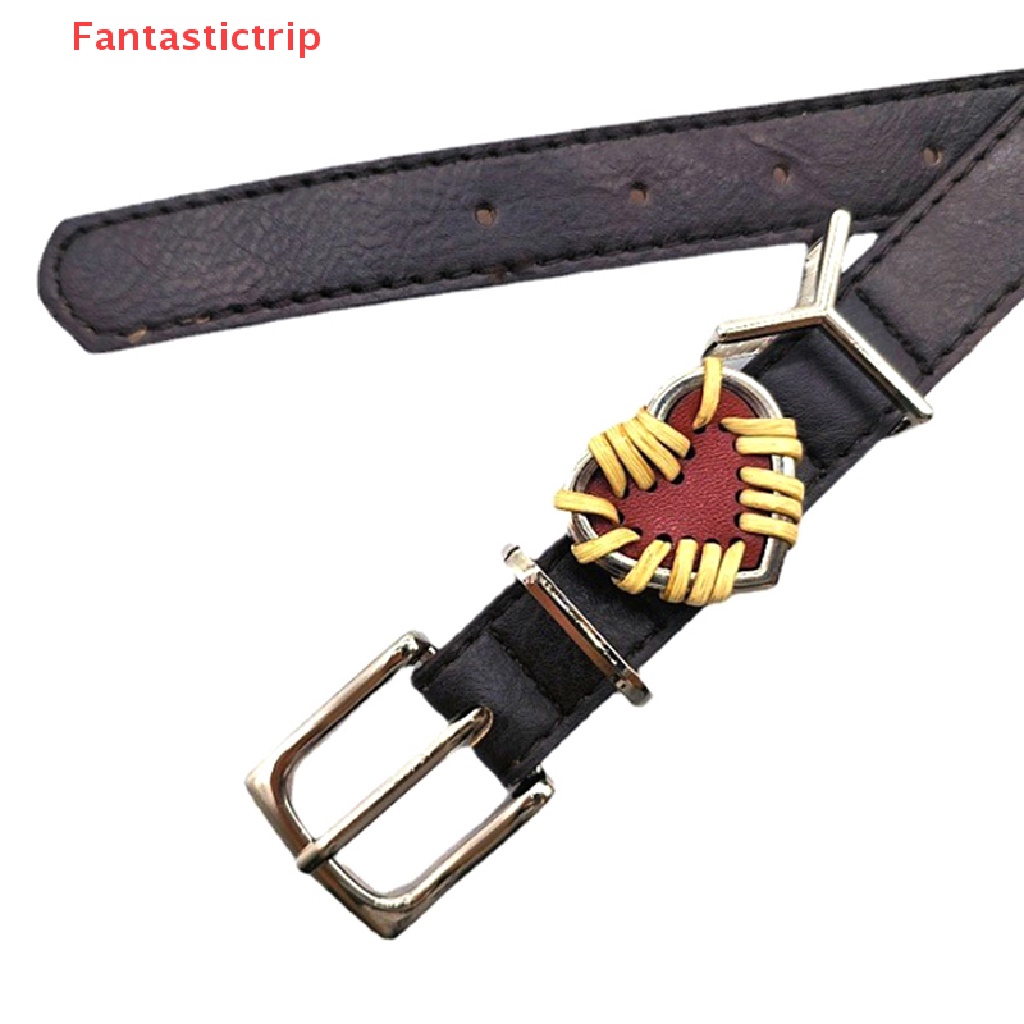 Thắt Lưng Da Phối Khóa Kim Loại Hình Trái Tim Phong Cách Retro Cho Nam Nữ