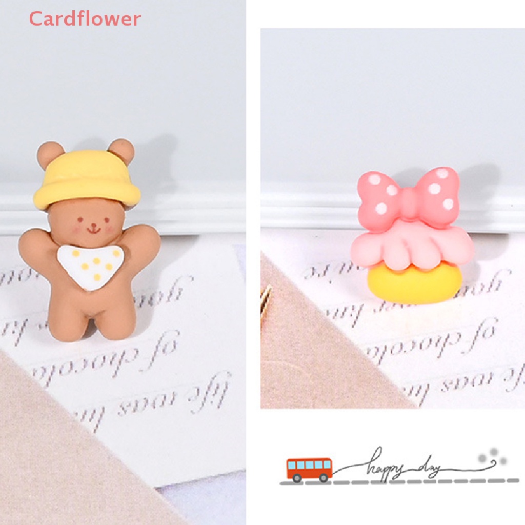 Bộ 10 Phụ Kiện Trang Trí Ốp Điện Thoại Hình Gấu Hoạt Hình Dễ Thương