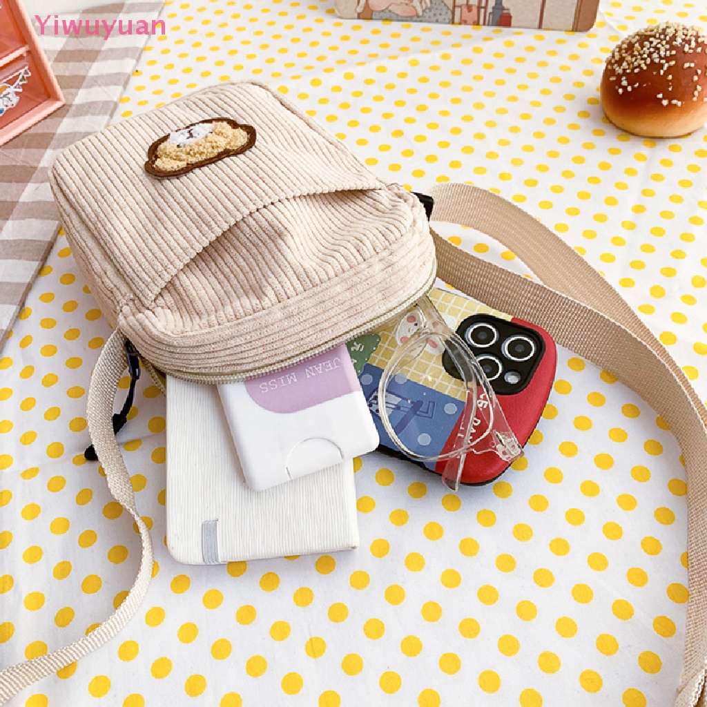 1 Túi Nhung Đeo Chéo Đựng Điện Thoại Hình Gấu Cho Bé