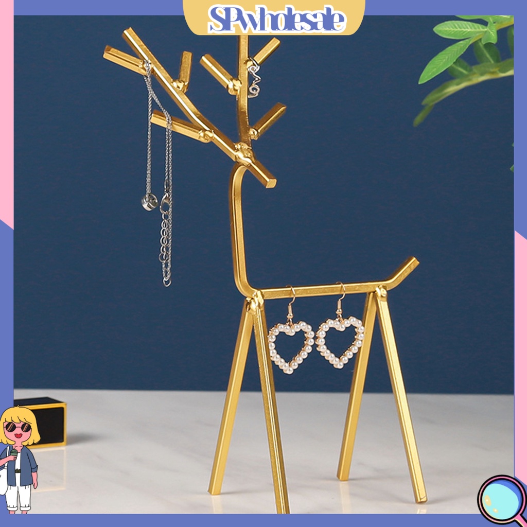 <SPwholesale> Giá Đỡ Trưng Bày Bông Tai Bằng Sắt Hình Hươu Đa Năng Thời Trang Cho Phòng Ngủ