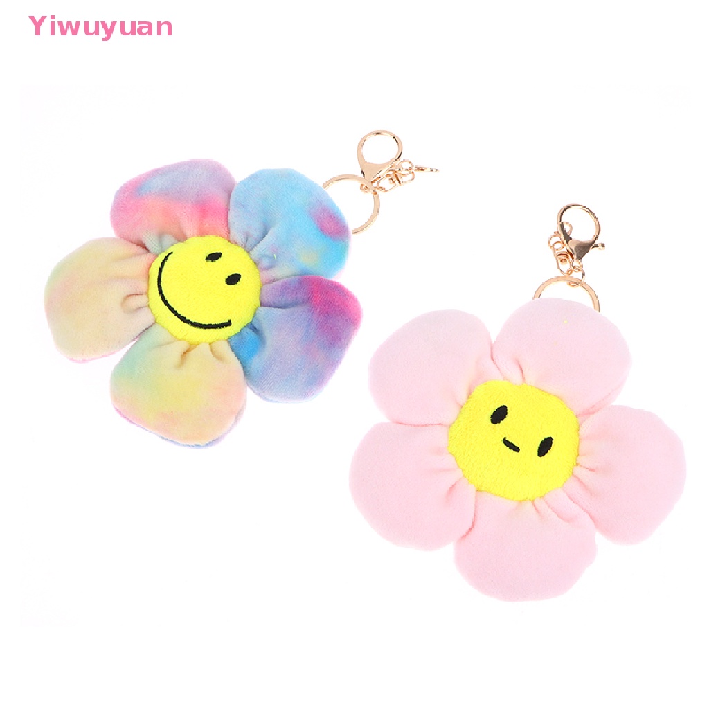 < Yiwuyuan > Móc Khóa Xe Hơi Hoa Hướng Dương Nhồi Bông Mới