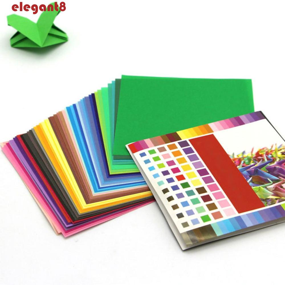 Thẻ Giấy Xếp Hình Origami Hình Vuông Màu Trơn Sáng Tạo Cho Bé