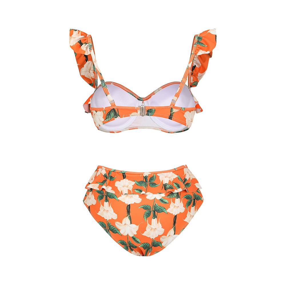 Bộ Đồ Bơi Hai Mảnh Tay Bèo Lưng Cao Thời Trang Đi Biển 2023