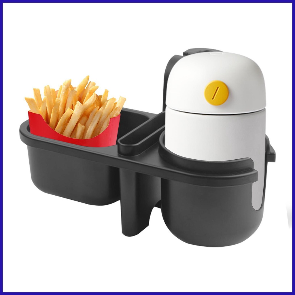 Khay Đựng Thức Ăn / Đồ Uống 3 Trong 1 4 Ngăn Bằng Silicone Dẻo Tiện Dụng Cho Xe Hơi