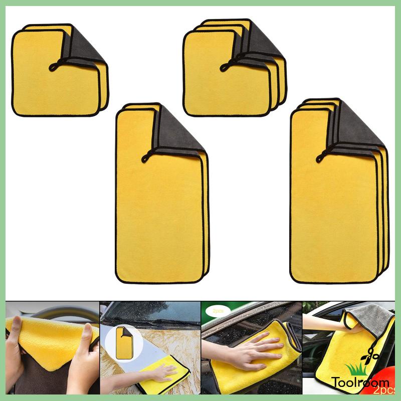 Set 2 Khăn Lau Xe Hơi Bằng Sợi Micro Tiện Dụng Cho Gia Đình