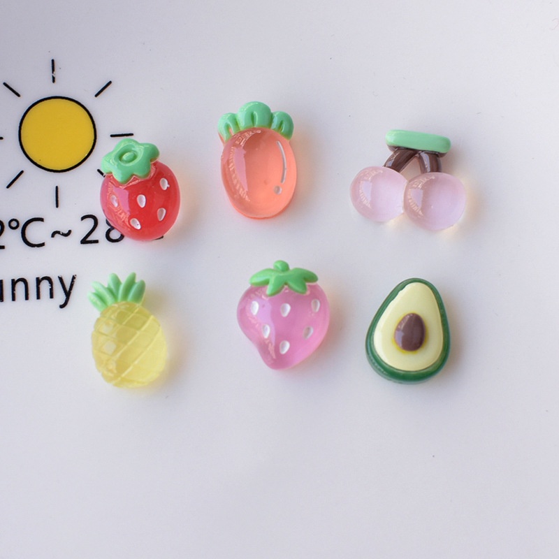 Set 10 Kẹp Tóc Nhựa Trong Suốt Hình Trái Cây Dễ Thương