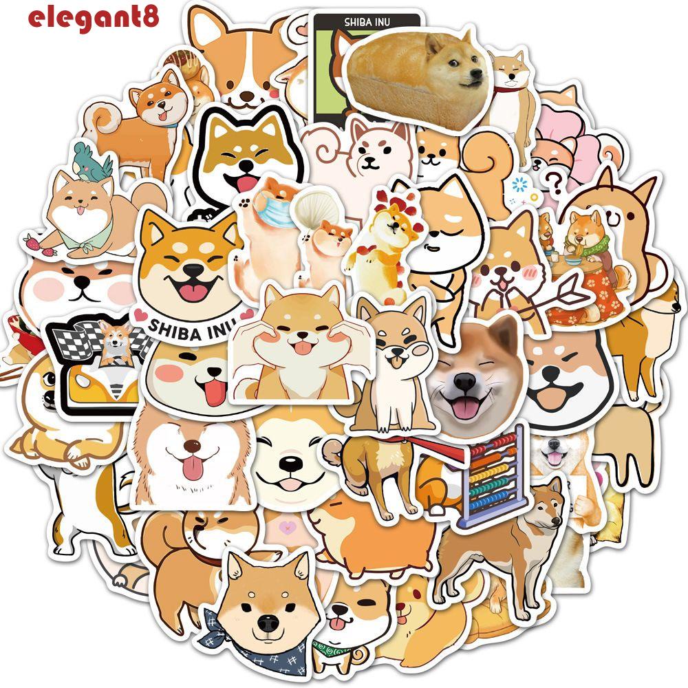 Gói 50 Miếng Dán Hình Chó Shiba Inu Dễ Thương Trang Trí Sổ Tay / Mũ Bảo Hiểm / Guitar / Laptop DIY
