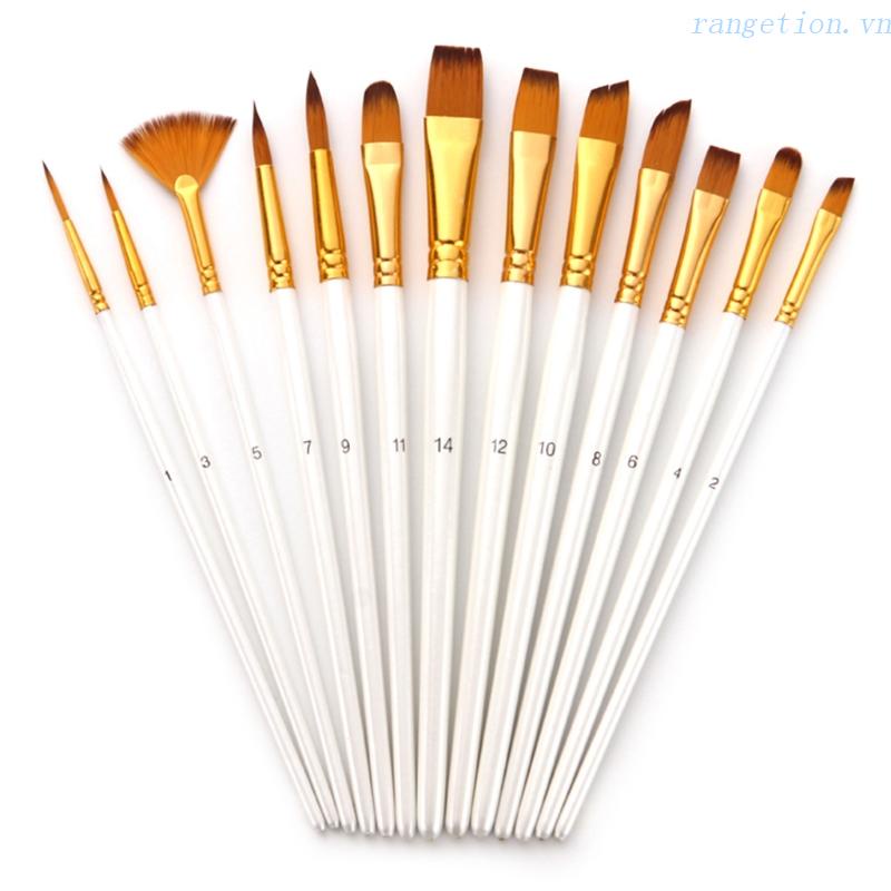Set 13 Cọ Vẽ Màu Nước / Acrylic / Sơn Dầu DIY