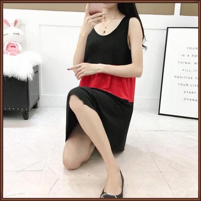 Đầm Không Tay Nhiều Lớp Dáng Rộng Màu Sắc Thời Trang Mùa Hè Dành Cho Nữ