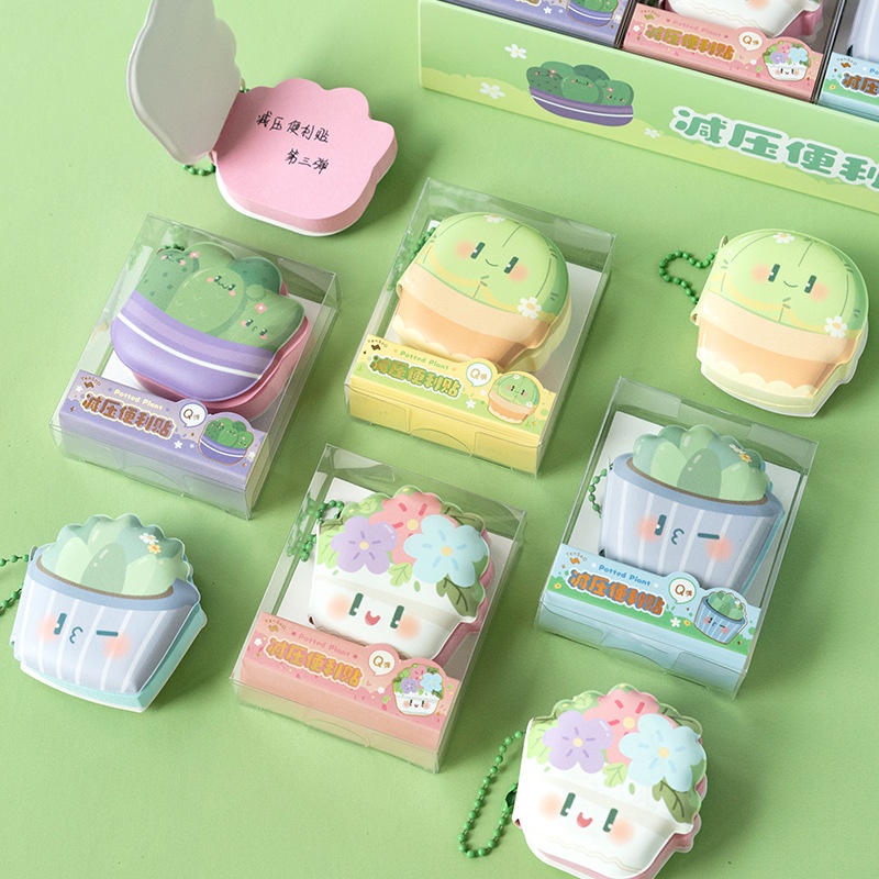 Giấy Note Hình Chậu Cây Nhỏ Nhắn Dễ Thương Sáng Tạo Giúp Giảm Căng Thẳng Cho Học Sinh