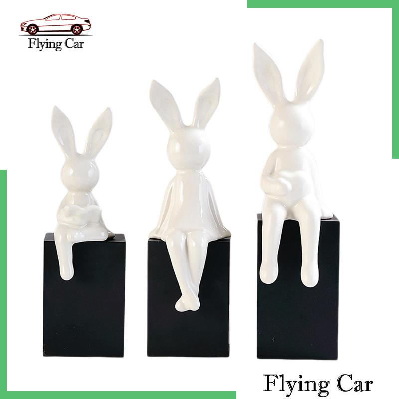 [Lzdjfmy2] 3 Tượng Thỏ Gia Đình Trang Trí Phòng Ngủ