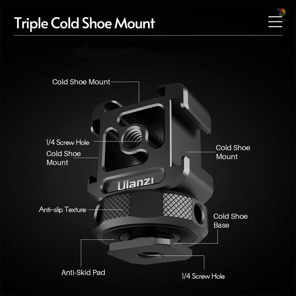 ULANZI Bộ Chuyển Đổi Gắn Micro / Đèn LED / Camera Mở Rộng 3 Chân Bằng Hợp Kim Nhôm 1 / 4