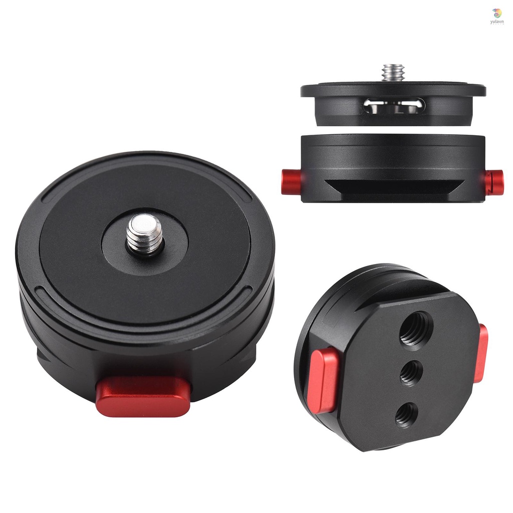 Tấm Tháo Lắp Nhanh Hình Tròn Bằng Hợp Kim Nhôm Với Ốc Vít 1 / 4 Inch Cho Chân Máy Ảnh DSLR