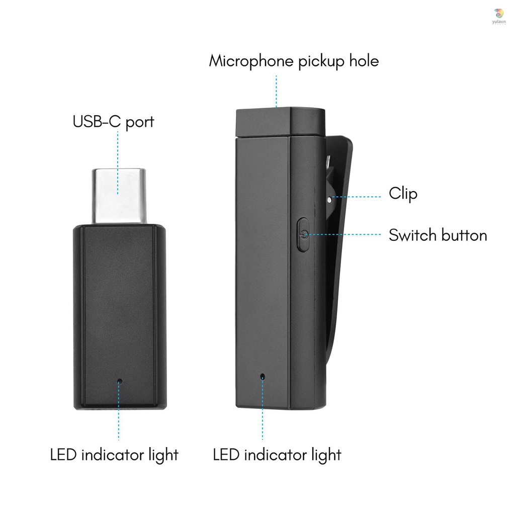 Hệ Thống Micro Mini Dạng Kẹp Chống Ồn Đa Hướng Thông Minh Kèm Hộp Sạc Thay Thế Cho Điện Thoại iOS Android