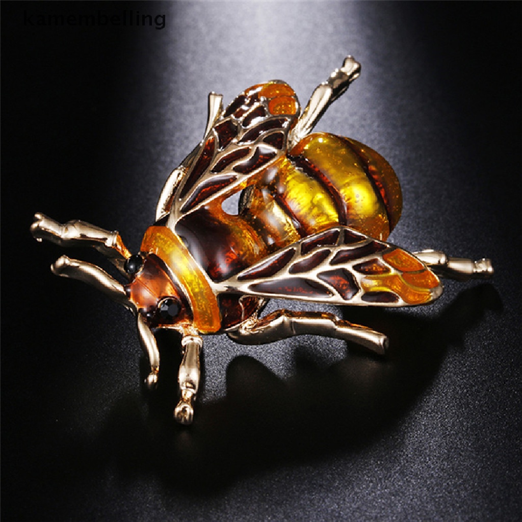 Trâm Cài Áo Kim Loại Hình Ong Tráng Men Vintage