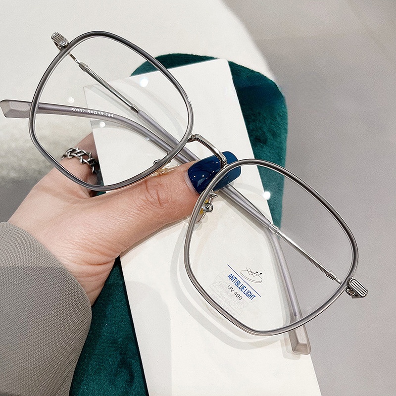 Mắt Kính Gọng Tròn Chống Bức Xạ Bằng Kim Loại Phong Cách Hàn Quốc Cổ Điển Dành Cho Nam Nữ