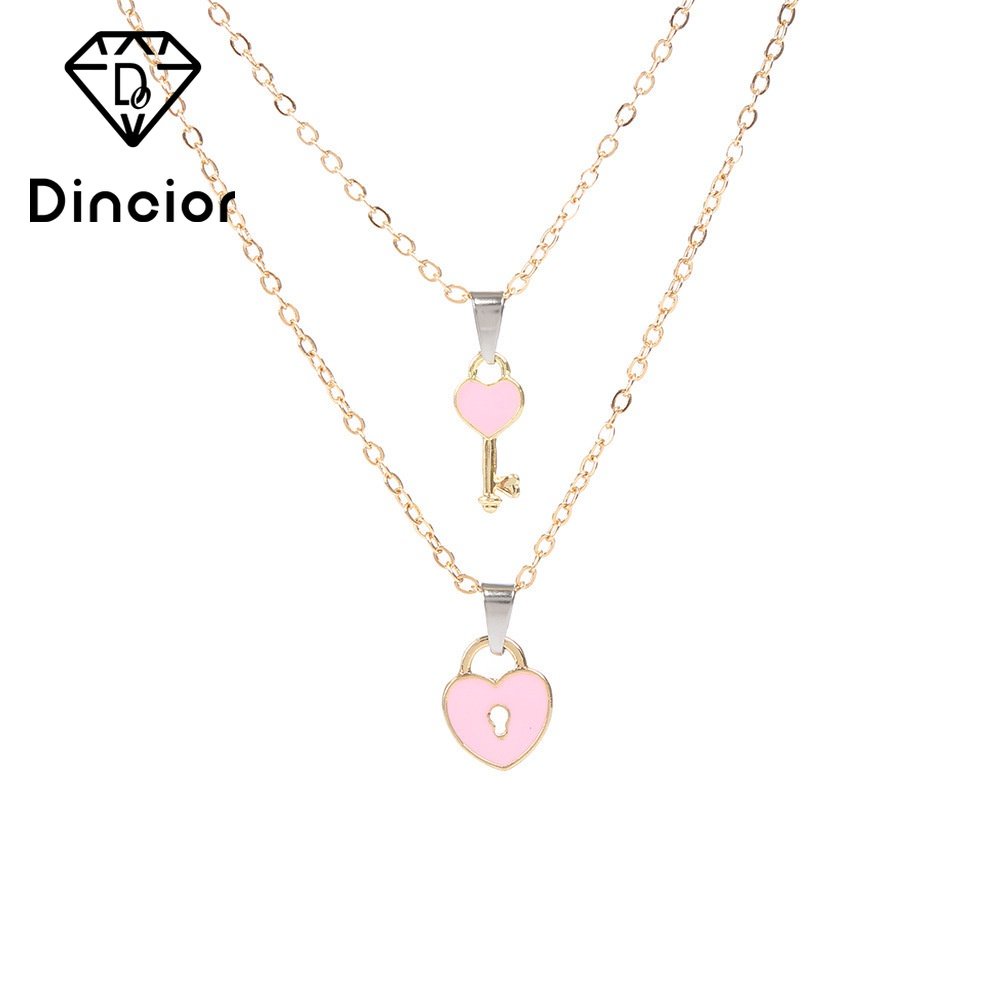 Set 2 Vòng cổ Mặt Ổ Khóa Và Chìa Khóa Thời Trang Cho Cặp Đôi
