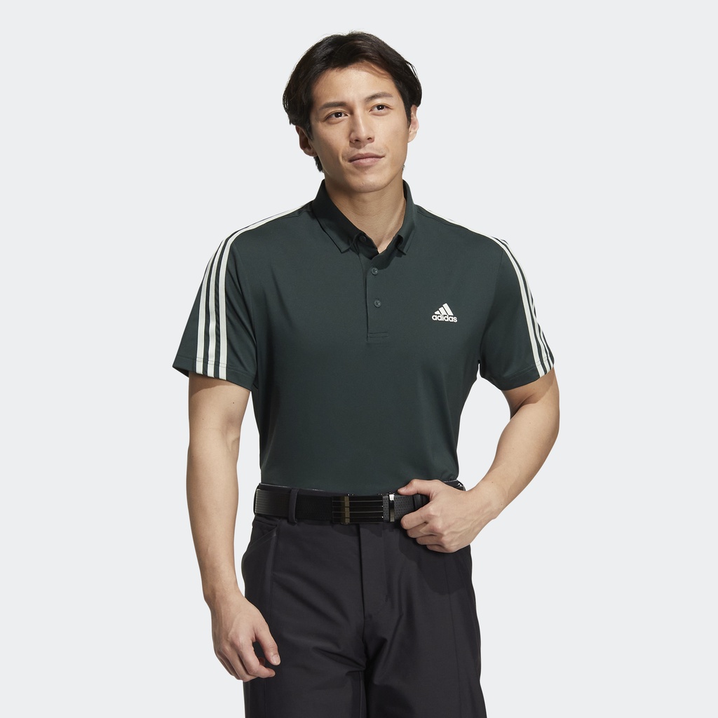 Adidas Đánh gôn Áo Polo 3 Sọc AEROREADY Nam màu xanh lá HG8271