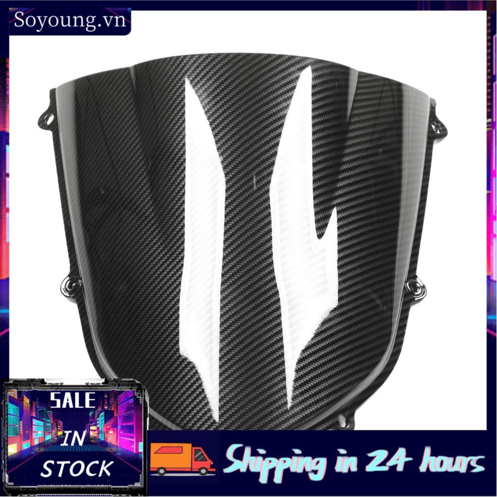 Soyoung Motorcycle Front Fairing Windscreen  Carbon Fiber Style Perfect Fit Universal Windshield Long Service Life Windproof Solid Flexible for