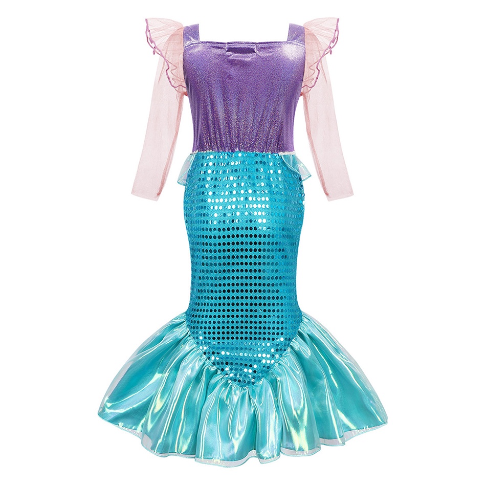 Đầm Hóa Trang Nàng Tiên Cá Ariel M08 Dành Cho Bé Gái