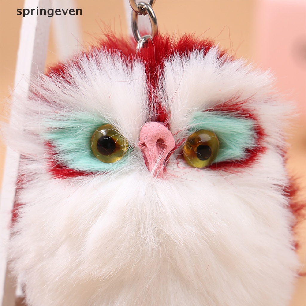 Móc Chìa Khóa Hình Cú Phủ Lông Dễ Thương Dùng Trang Trí Túi Xách / Móc Khóa